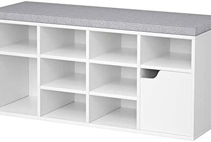 3-Tier Shoe Storage Bench with Adjustable Shelf