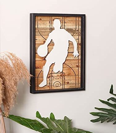Basketball wooden Player Poster Hanging