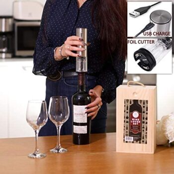 Wooden Box and Rechargeable Wine Opener
