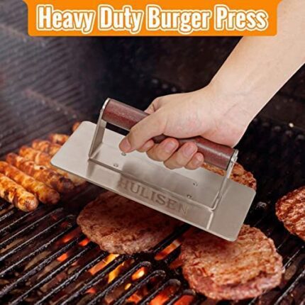 Wooden Duty Burger Press & Melting Dome Set