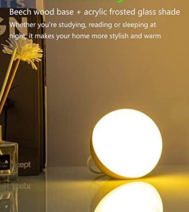 Night Light with Wooden Base