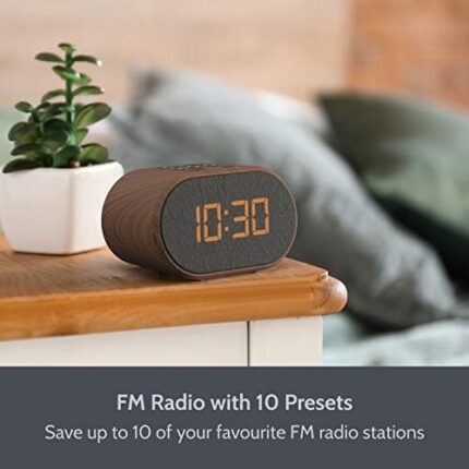 Bedside Clock with USB Charger and FM Radio