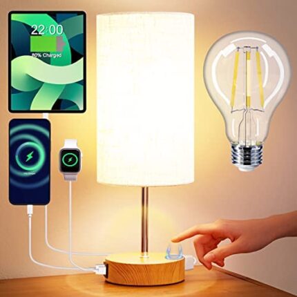 Table Lamp with USB Charging Ports