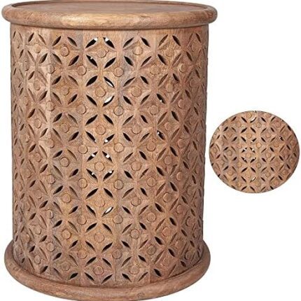 Wooden Drum End Table
