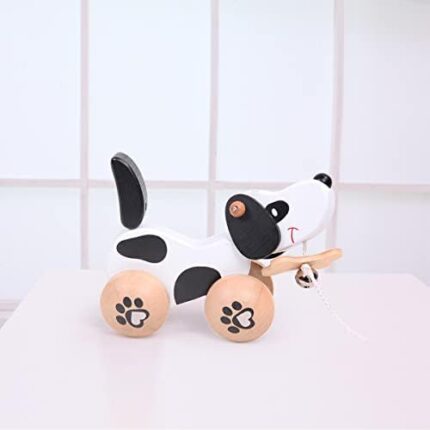 wooden pull dog toy