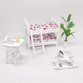 1:12 Wooden Dollhouse Bunk Bed