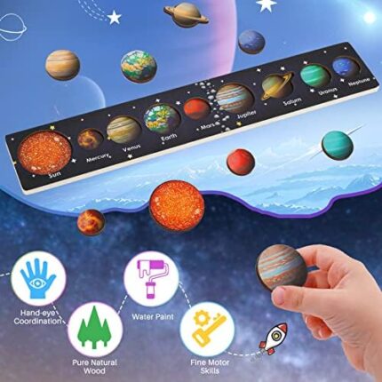 Wooden Solar System Puzzle for Kids
