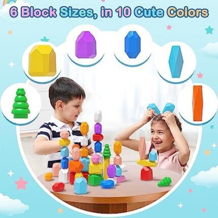 wooden stacking rocks toys