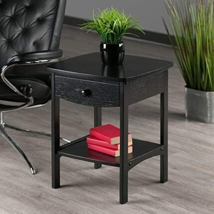 black accent table with storage