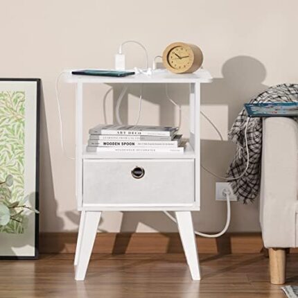 Nightstands Set of 2 with Charging Station and USB Ports