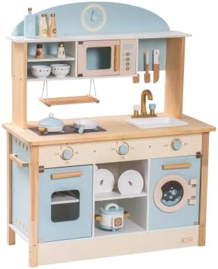 Wooden play kitchen set