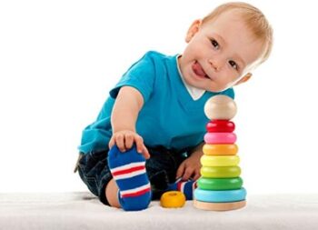 Wooden Rainbow Stacker Toy for Toddlers