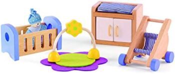wooden dollhouse furniture baby's room set