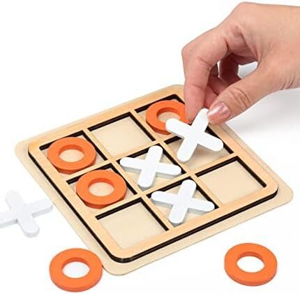 Wooden Board Tic Tac Toe Game
