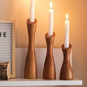 Wood farmhouse candle holders