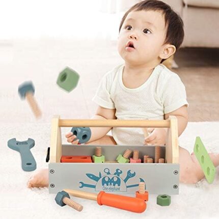 Wooden Tool Toy Toolbox Toddler