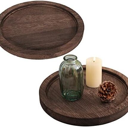 Rustic wooden candle tray