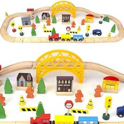Wooden train set for 3 year old boys