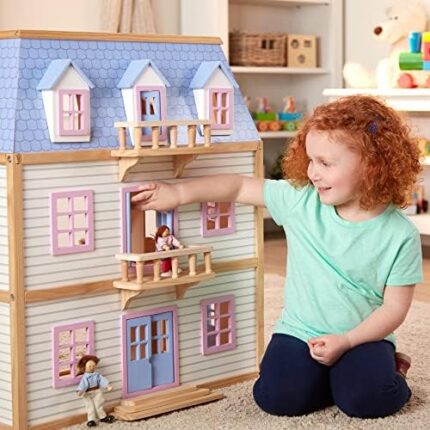 Wooden Multi-Level Dollhouse