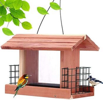 Bird feeder, Cedar bird feeder, Wooden bird feeder, Outdoor bird feeder, Hanging bird feeder, Wildbird essentials, Suet holder