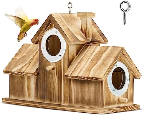Bird house, bird houses for outside, wooden bird house, natural bird house, hanging birdhouse, garden birdhouse, backyard birdhouse, courtyard birdhouse