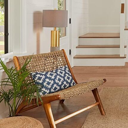 London Light Oak Seagrass Weave Accent Chair