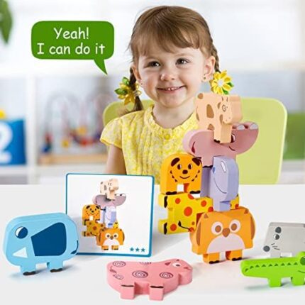Wooden Animal Blocks for 2-4 Year Olds
