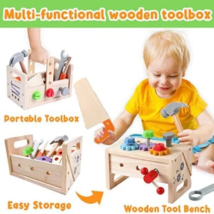 Kids Tool Bench Wooden Set Toys