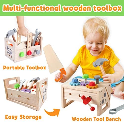 Kids Tool Bench Wooden Set Toys