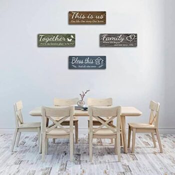 4 pieces wood wall signs with quotes