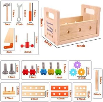 Wooden toddler tool set