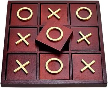 Wooden tic tac toe game