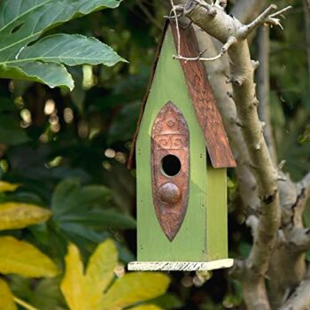 Hanging wooden birdhouse