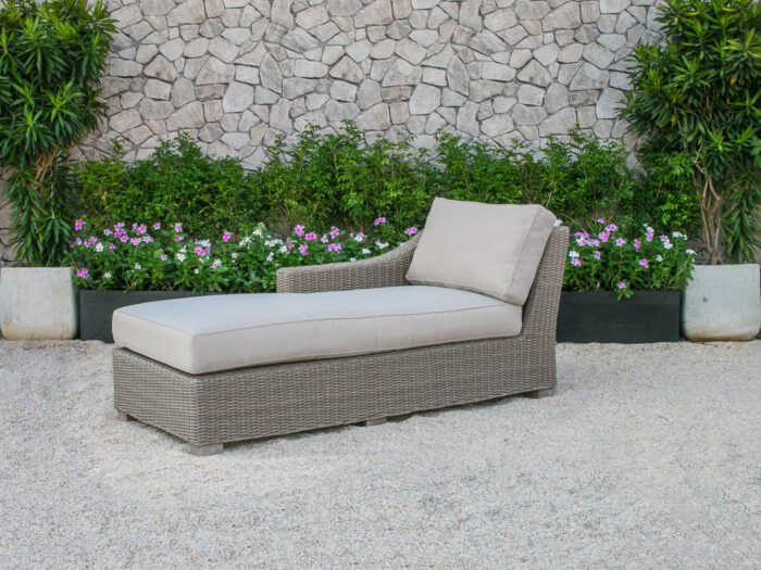 Aluminum wood and rattan sectional sofa set