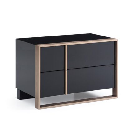 20" black two drawers nightstand