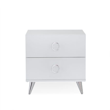 White two drawers nightstand