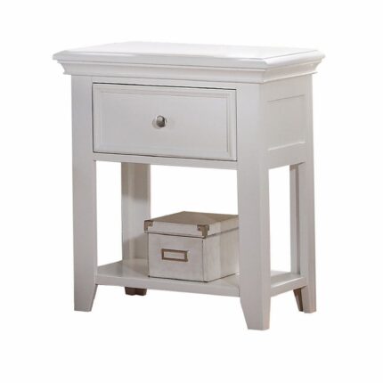 White one drawer nightstand
