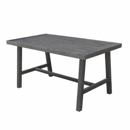 Dark grey dining table with leg support