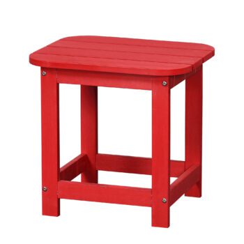 Red resin outdoor side table