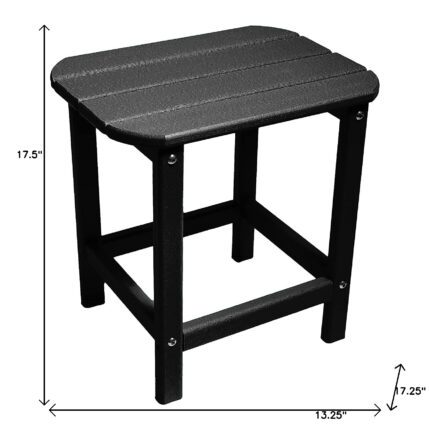 Black resin outdoor side table