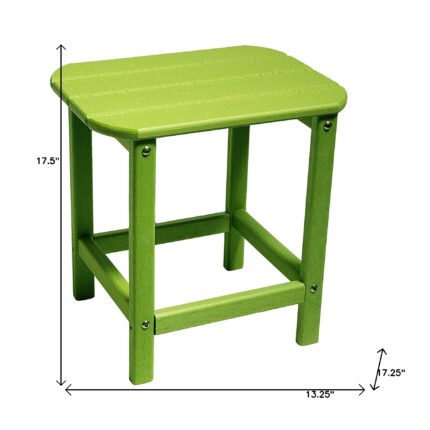 Green resin outdoor side table