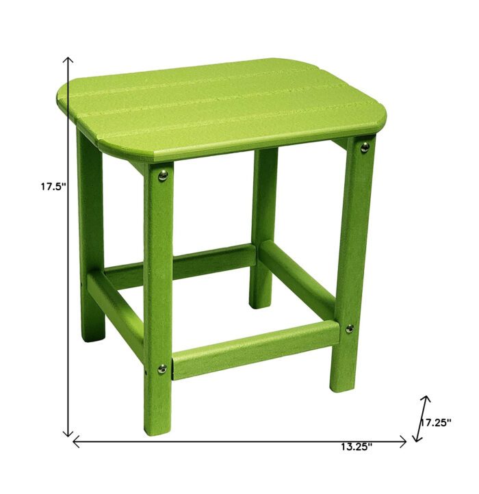 Green resin outdoor side table