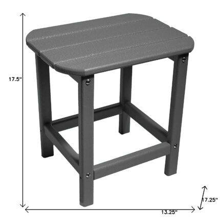 Gray resin outdoor side table