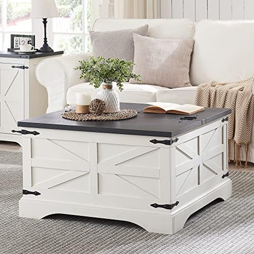 Farmhouse Coffee Table with Large Storage