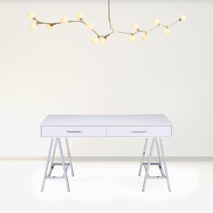 White and Silver Writing Desk
