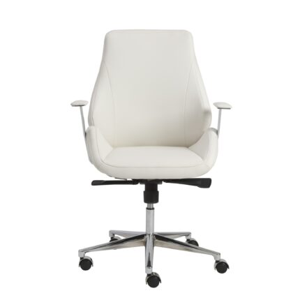 White Faux Leather Swivel Task Chair