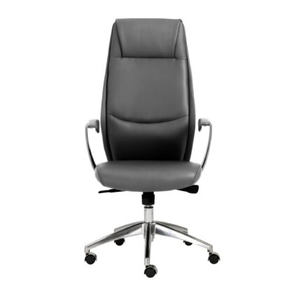 Gray Faux Leather Swivel Task Chair