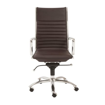 Brown Faux Leather Swivel Task Chair