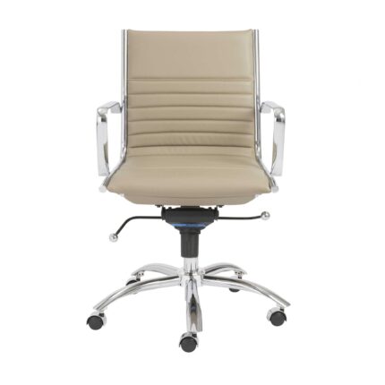 Taupe Faux Leather Swivel Task Chair