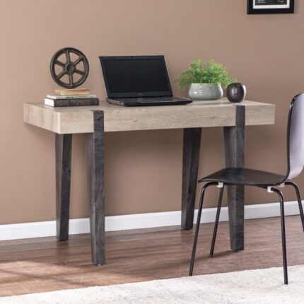 Natural & Gray Wood Desk